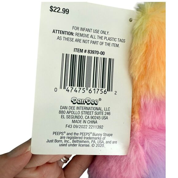 Peeps DanDee‎ Tie Dye Easter Bunny Plush & Blanket Throw Set - Picture 5 of 6